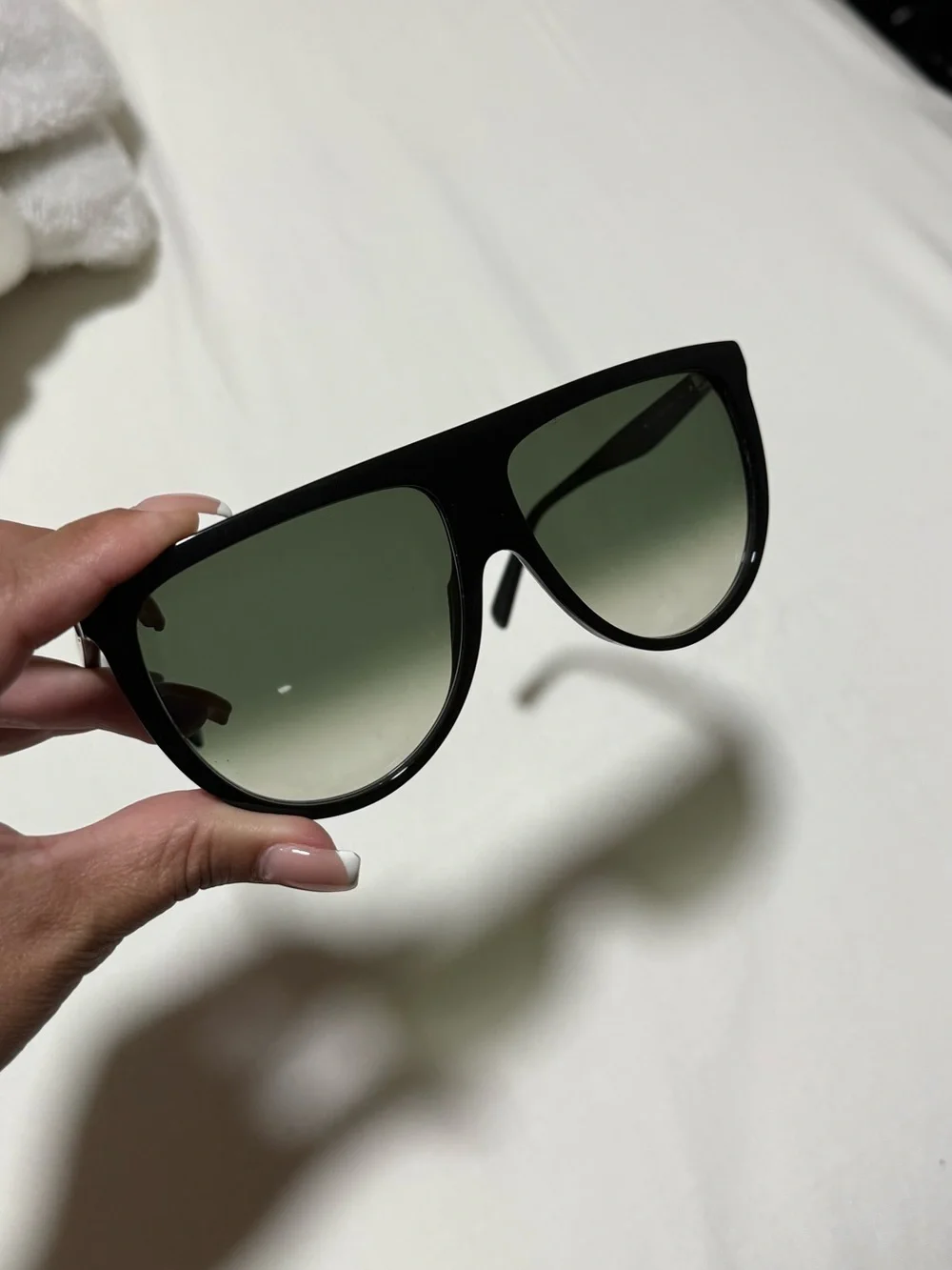 Celine Black Frame Sunglasses with Green Gradient Lenses